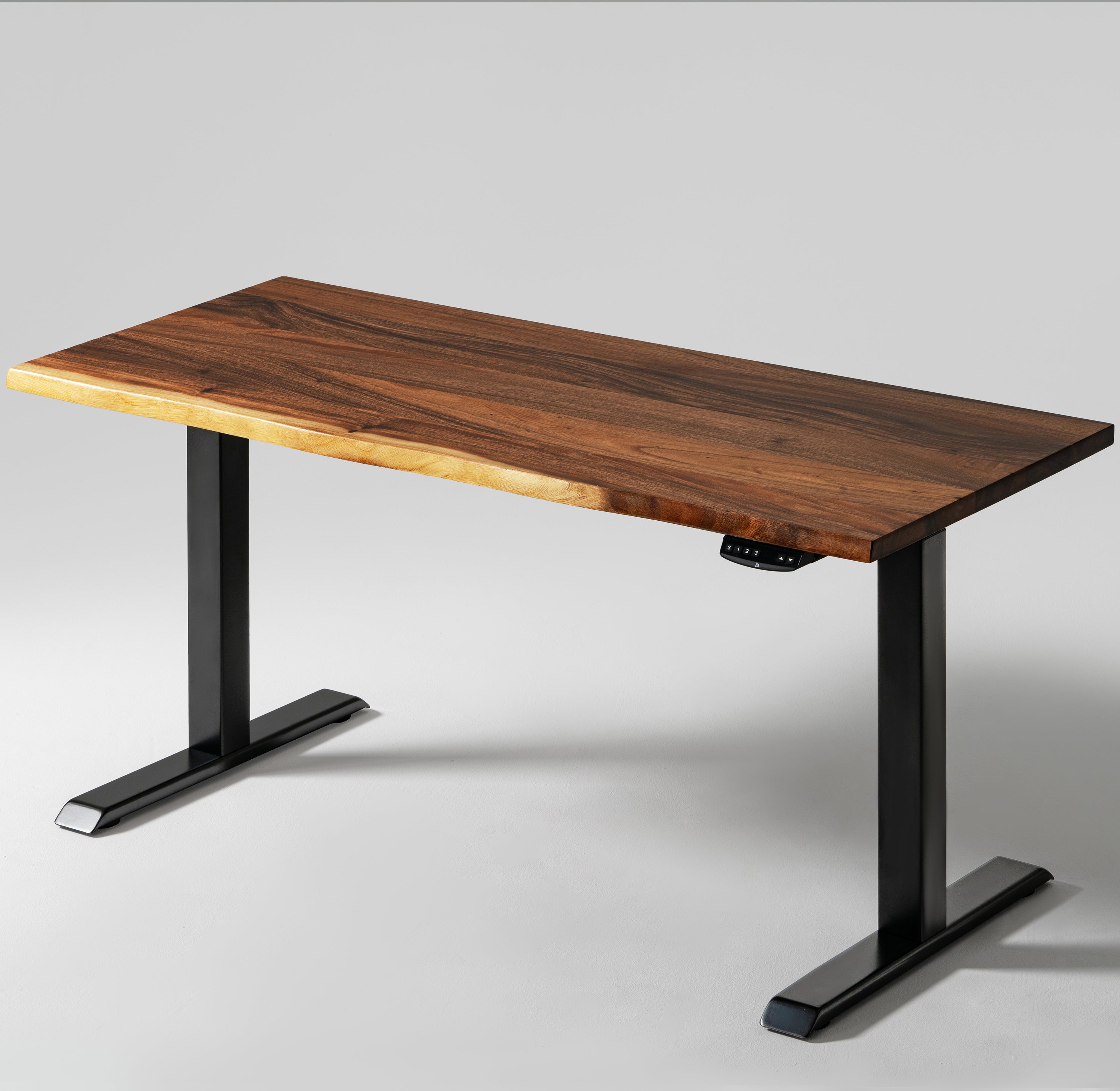Elephant Desks - Height Adjustable Live Edge Standing Desk - Wavy Series (Solid Wood and A Live Edge)