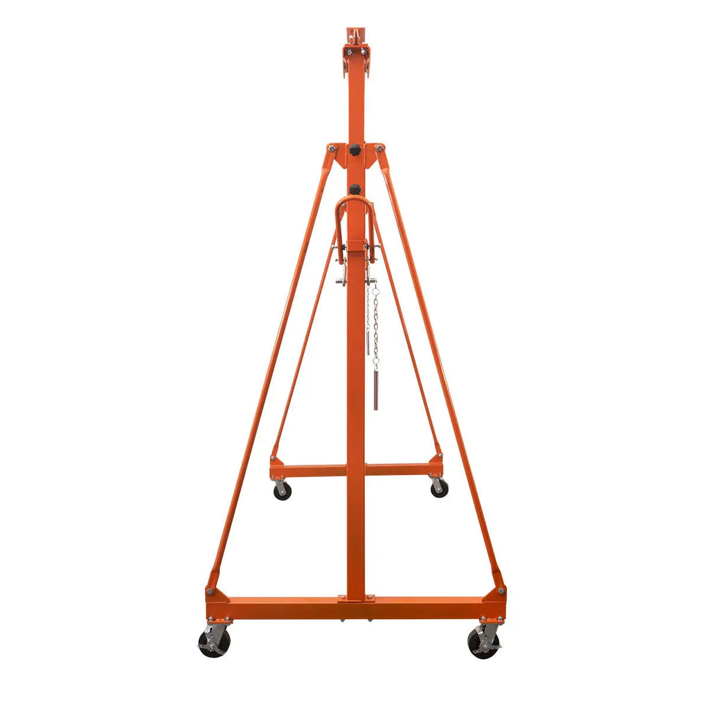 1100-lb Adjustable Height All-Steel Gantry Crane, Auto-Lock, 95" Min. Height, 142" Max. Height, Locking Swivel Caster Wheels, TMG-AGC06(Previously TMG-AGC05)