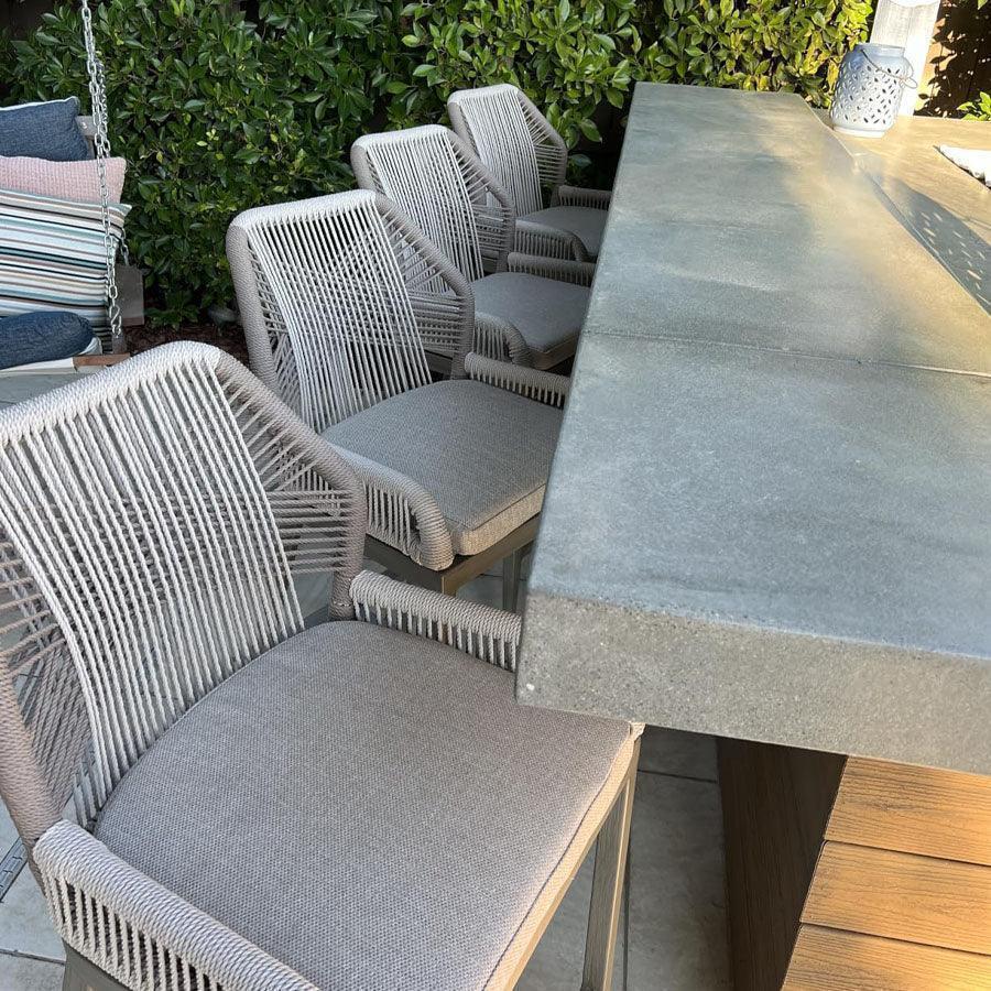 PURPLE LEAF Bar Stools Set of 4 Outdoor Aluminum Barstools with Back Modern Wicker Rattan Boho Garden Pool Patio Bar Chairs