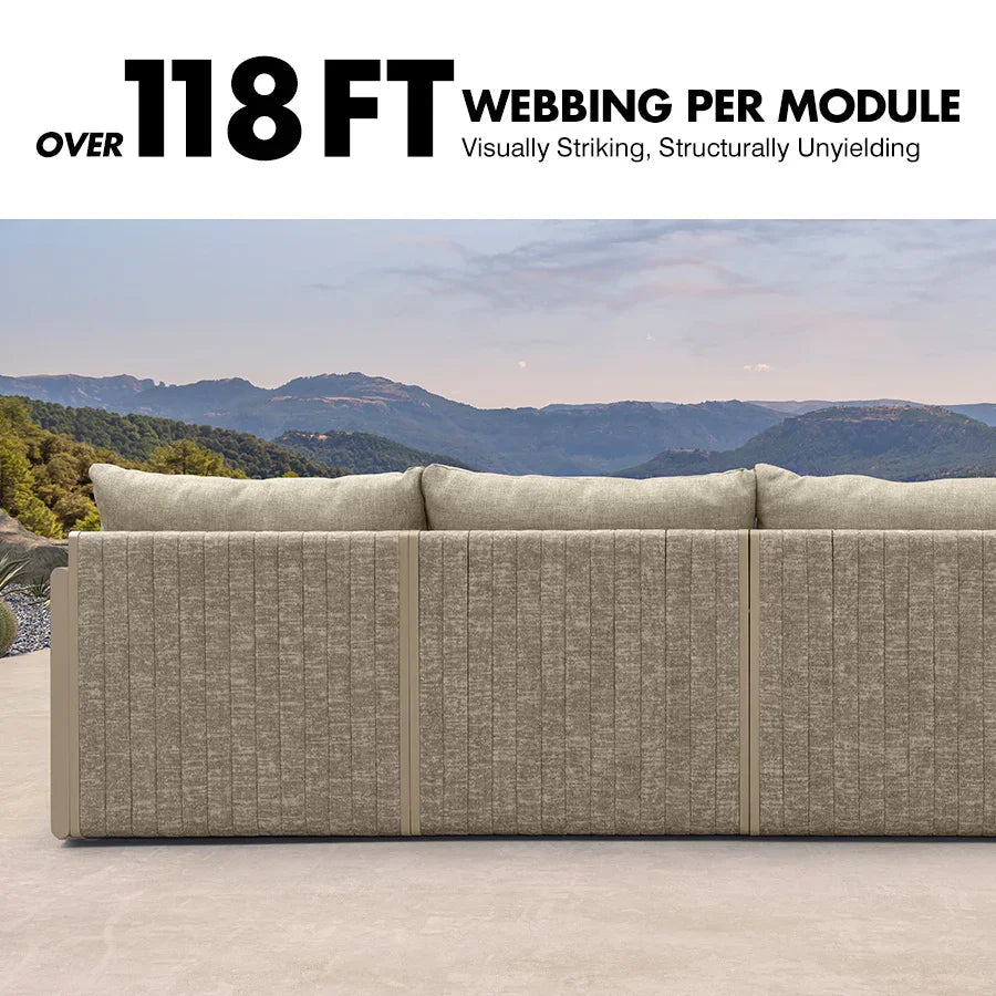 PURPLE LEAF Sanori Classical with Table Beige Patio Conversation Set with Cushions for Poolside