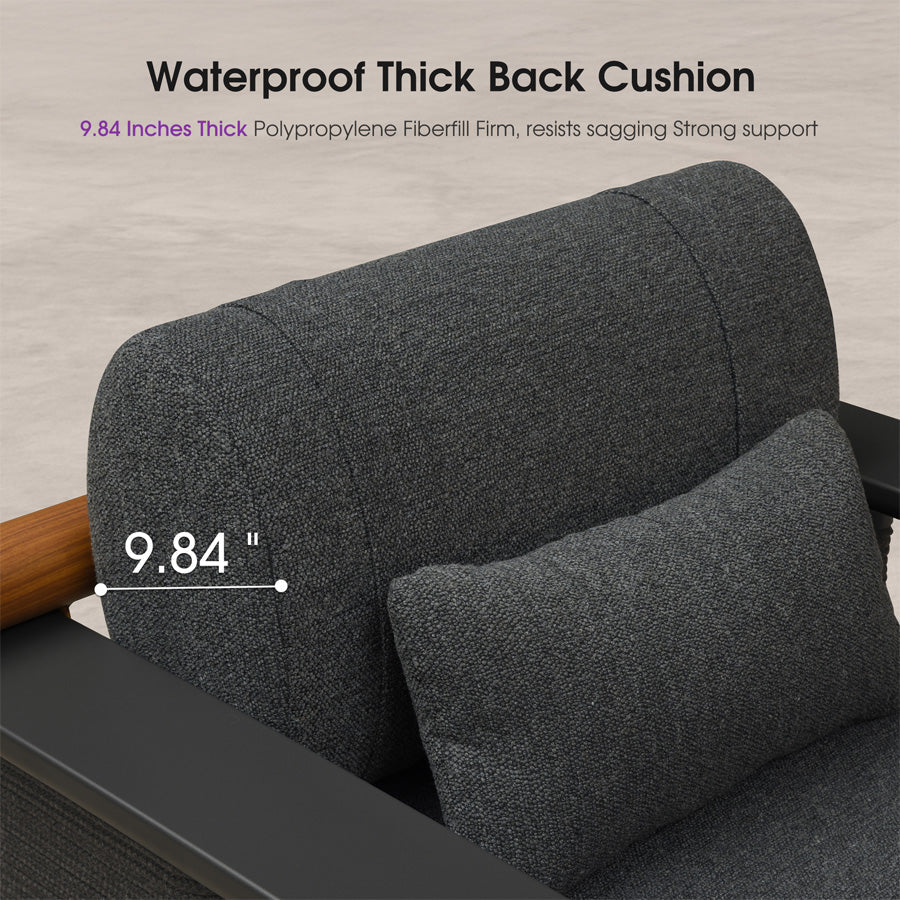 PURPLE LEAF Outdoor Chaise Lounge Chair Aluminum Patio Lounge Chair with Pillow Lounger Recliner Chiar for Beach Pool Lawn Tanning Lounge
