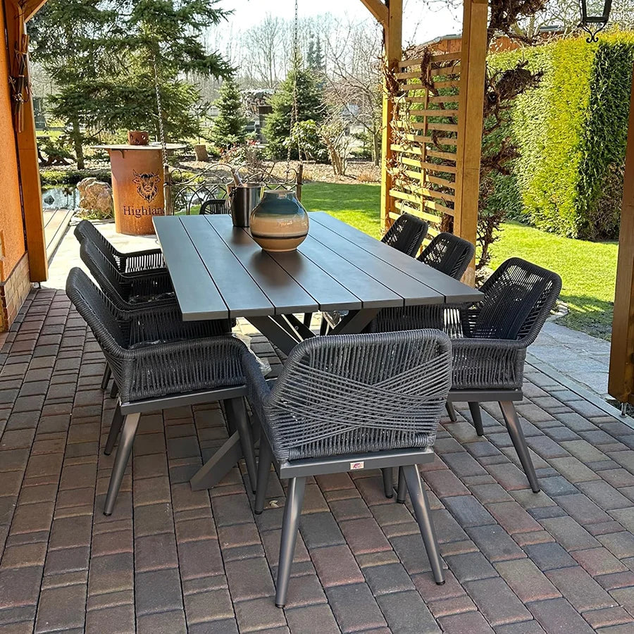 PURPLE LEAF Outdoor Dining Set All-Weather PE Rattan Outdoor Patio Furniture Set with Aluminum Frame