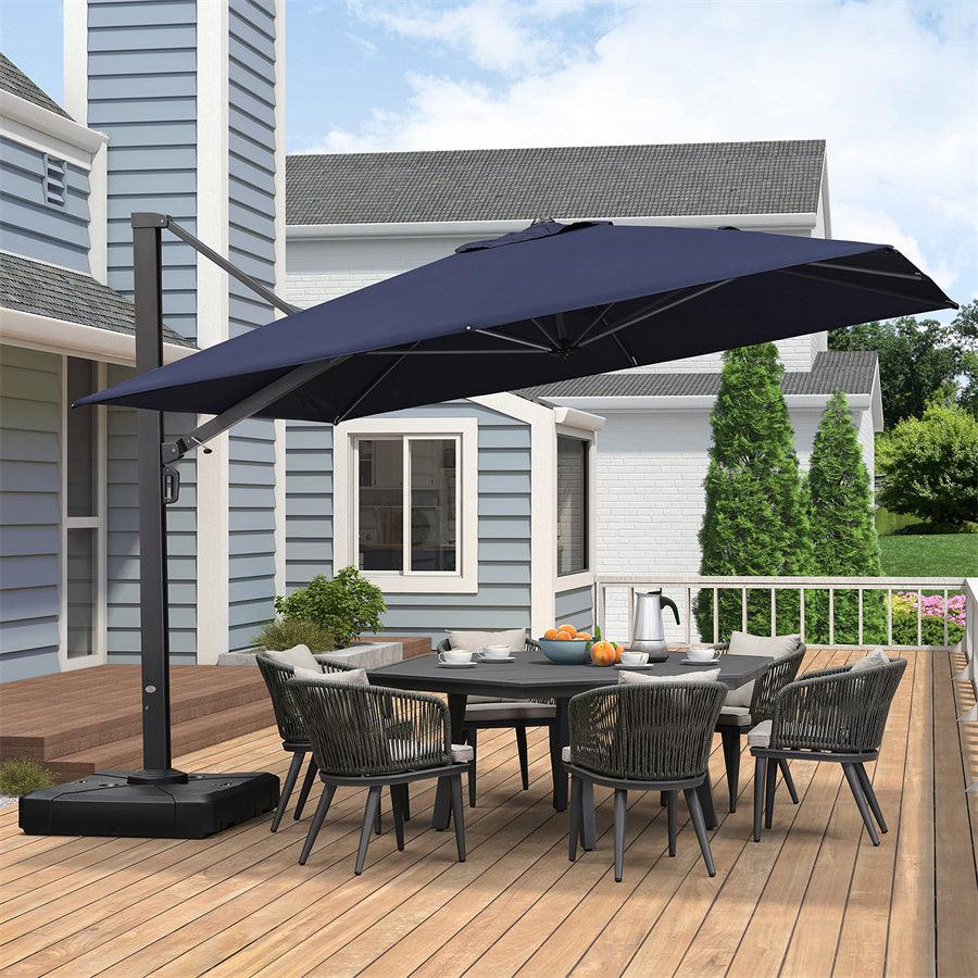 PURPLE LEAF Outdoor Sun Heavy Duty Cantilever Umbrella for Patio, Porch, Beach