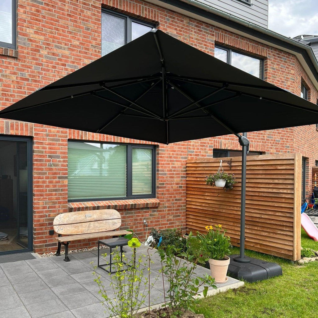 PURPLE LEAF Cantilever Patio Umbrella Gray Pole Outdoor Umbrella with UV Protection