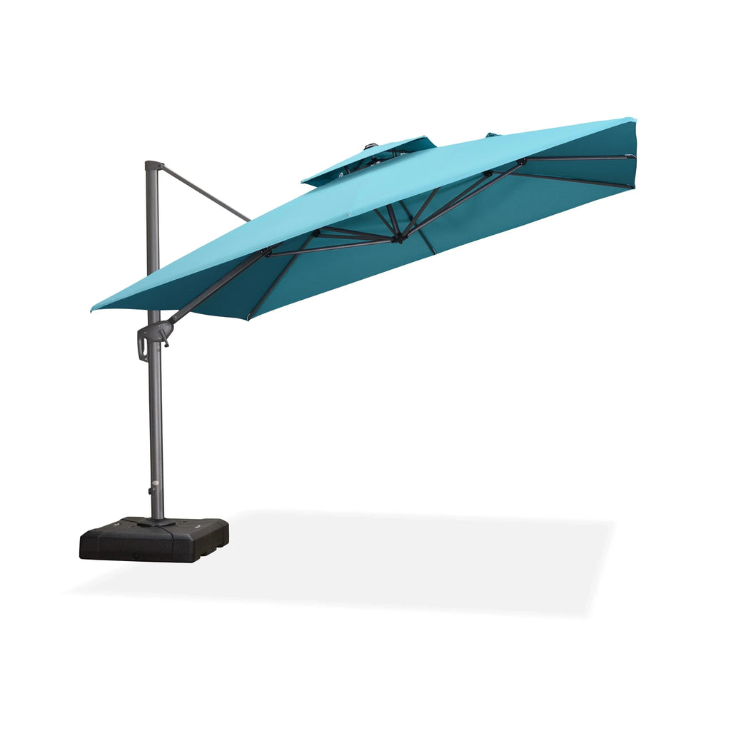 PURPLE LEAF Cantilever Patio Umbrella Gray Pole Outdoor Umbrella with UV Protection