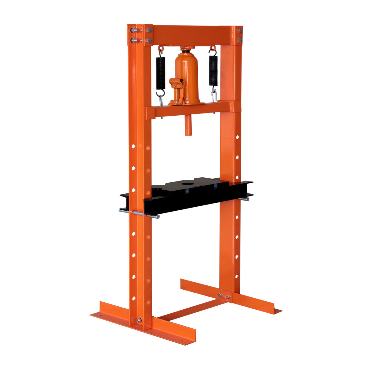 12 Ton Capacity Hydraulic Shop Press, H-Frame, Hand Crank Bottle Jack Pressing, 8 Bed Height Positions, TMG-ASP12 (Discontinued – No Longer Available)