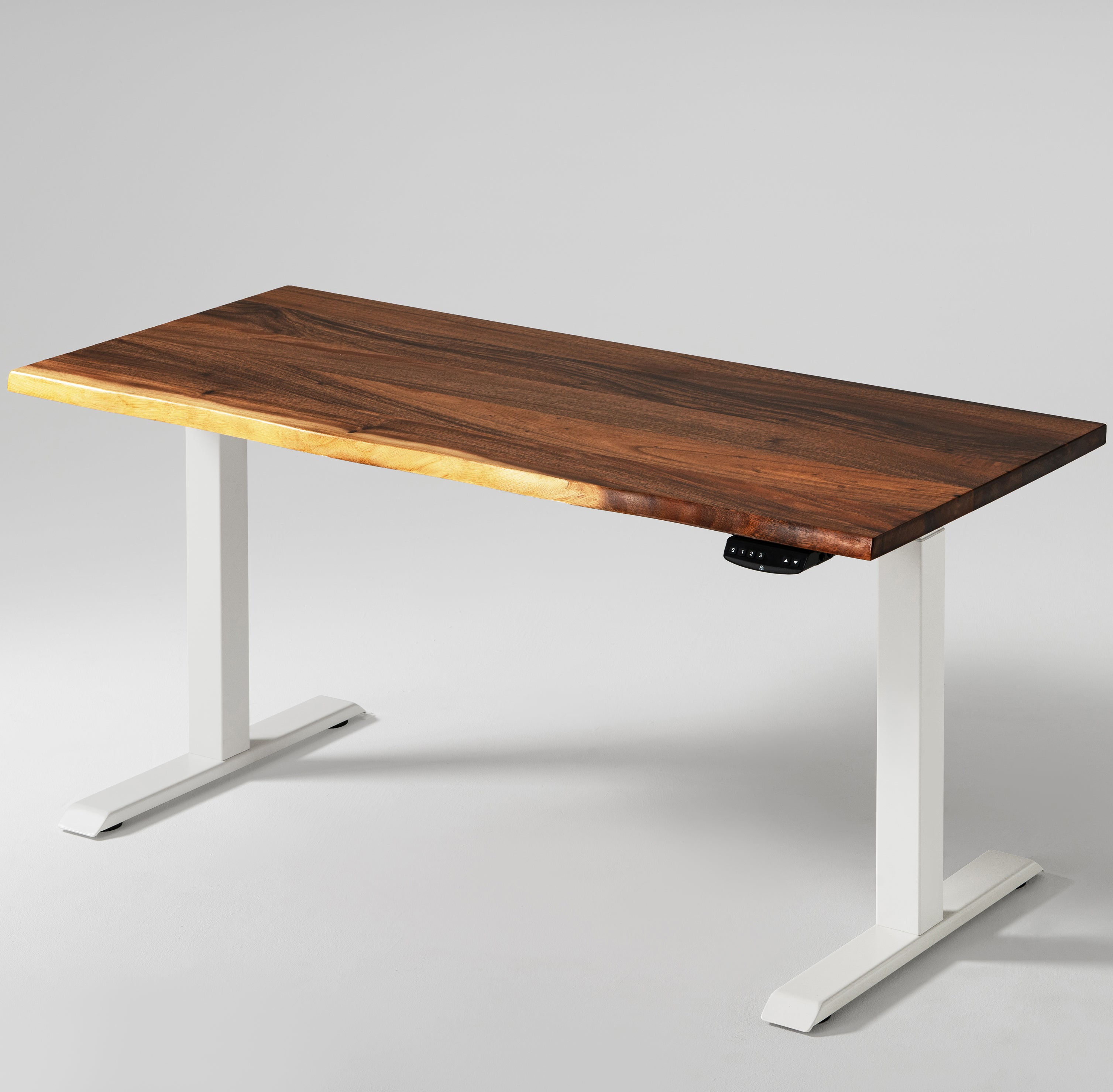 Elephant Desks - Height Adjustable Live Edge Standing Desk - Wavy Series (Solid Wood and A Live Edge)