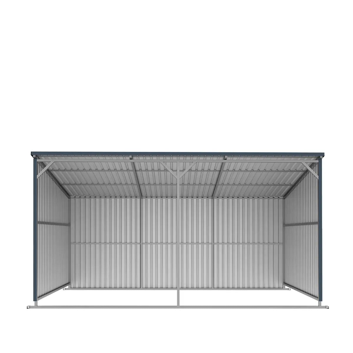 12' x 20' Galvanized Metal Livestock Shed, 240 Sq-Ft, 27 GA Corrugated Panels, Sliding Skid Mount, TMG-MSL1220