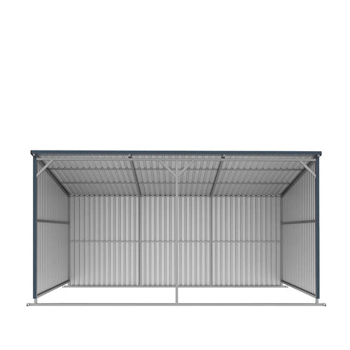 12' x 20' Galvanized Metal Livestock Shed, 240 Sq-Ft, 27 GA Corrugated Panels, Sliding Skid Mount, TMG-MSL1220