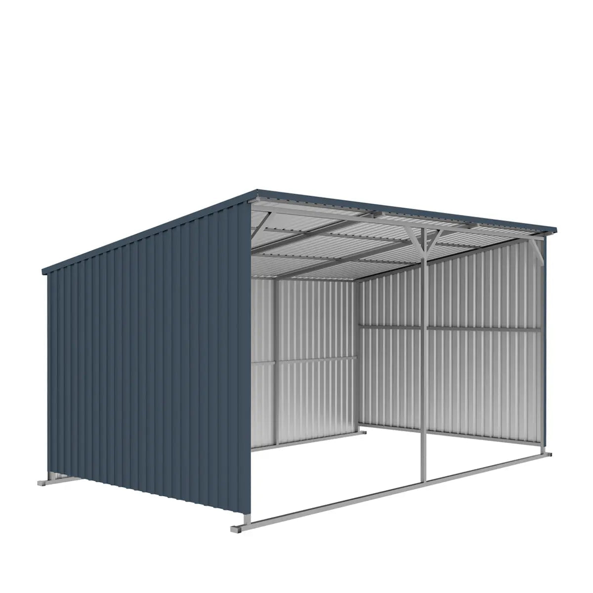 12' x 20' Galvanized Metal Livestock Shed, 240 Sq-Ft, 27 GA Corrugated Panels, Sliding Skid Mount, TMG-MSL1220