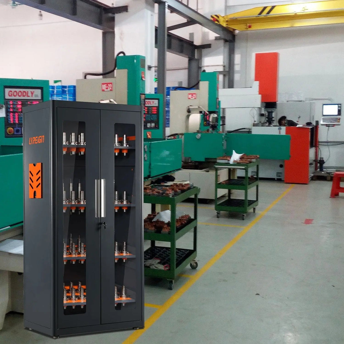 120 Piece Tool Holder Storage Cabinet, Designed for CNC worker, Lockable door, DOBA-THC120