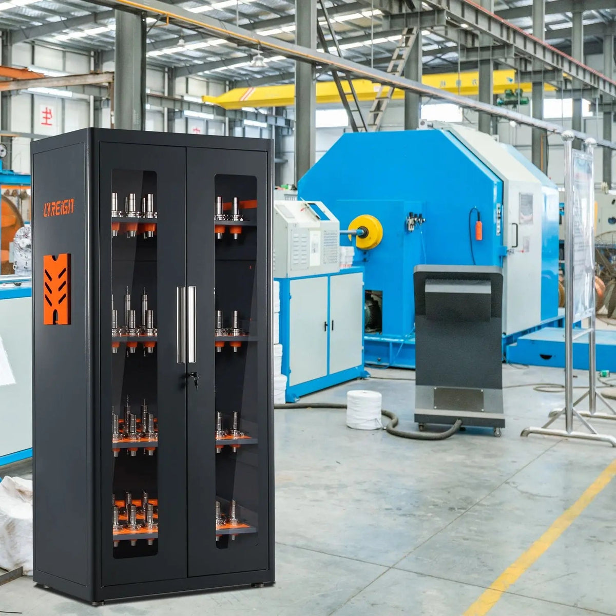 120 Piece Tool Holder Storage Cabinet, Designed for CNC worker, Lockable door, DOBA-THC120