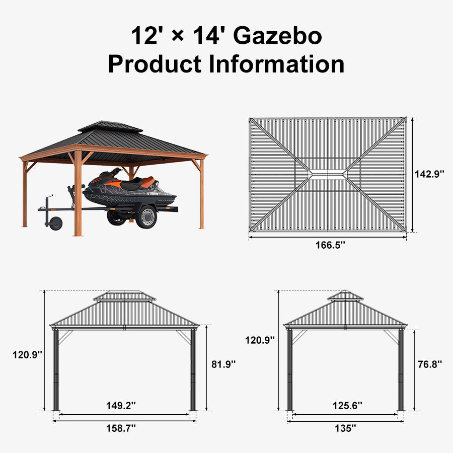 PURPLE LEAF Outdoor Aluminum Carport Heavy-Duty with Wood Grain Aluminum Frame