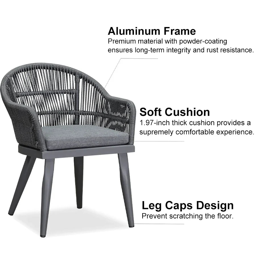 PURPLE LEAF 7/9/11 Pieces Patio Dining Set with Weather-Resistant Dining Table and Chairs Wicker Patio Table Set with Comfortable Cushion for Deck, Garden, Kitchen, Grey