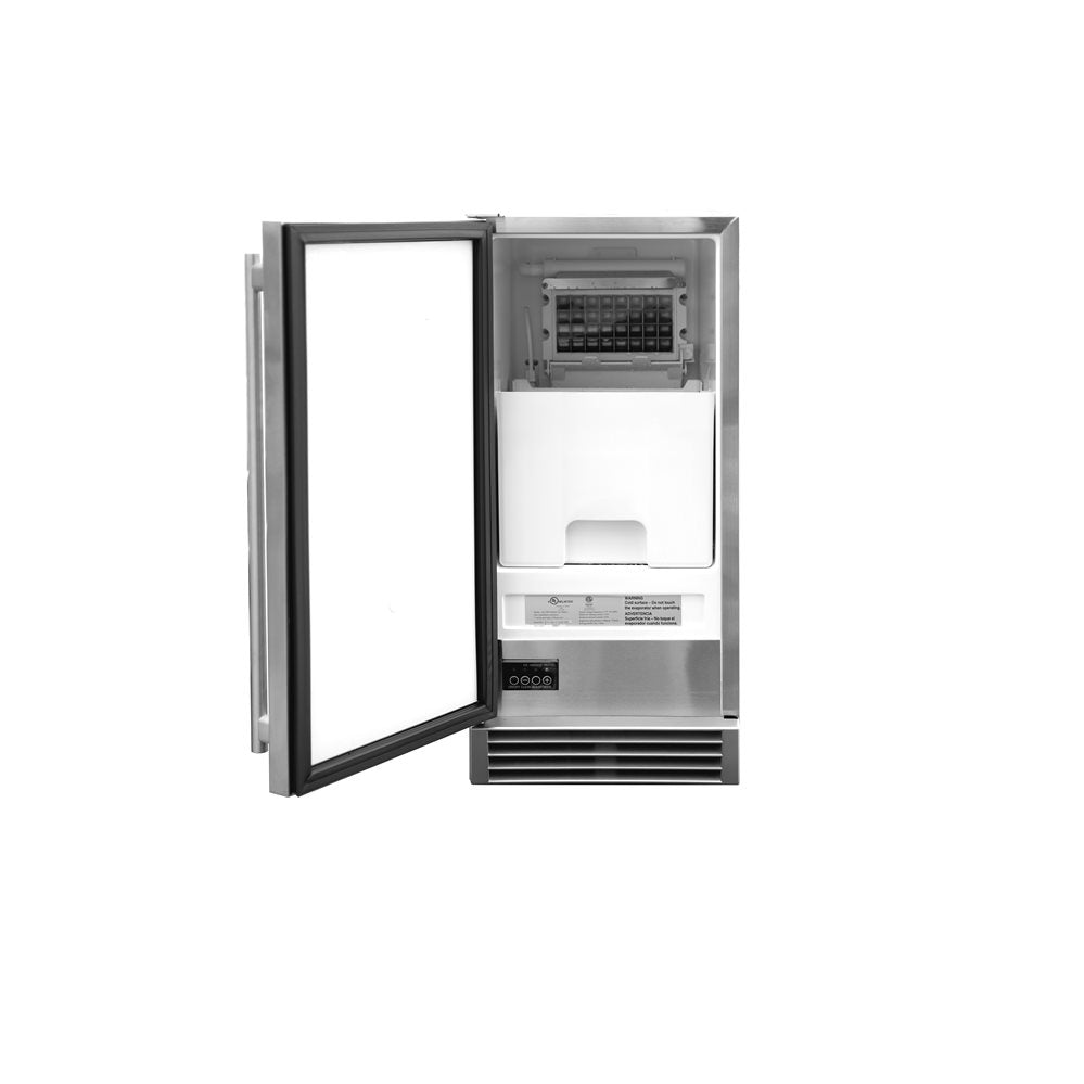 TrueFlame 15" UL Outdoor Rated Ice Maker w/Stainless Door - 50 lb. Capacity