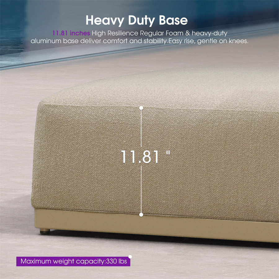 PURPLE LEAF Outdoor Chaise Lounge Chair Aluminum Patio Lounge Chair with Pillow Lounger Recliner Chiar for Beach Pool Lawn Tanning Lounge