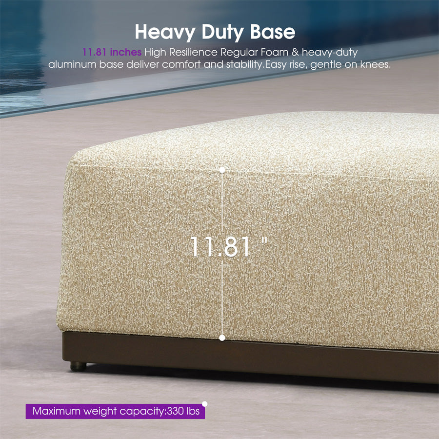 PURPLE LEAF Outdoor Chaise Lounge Chair Aluminum Patio Lounge Chair with Pillow Lounger Recliner Chiar for Beach Pool Lawn Tanning Lounge