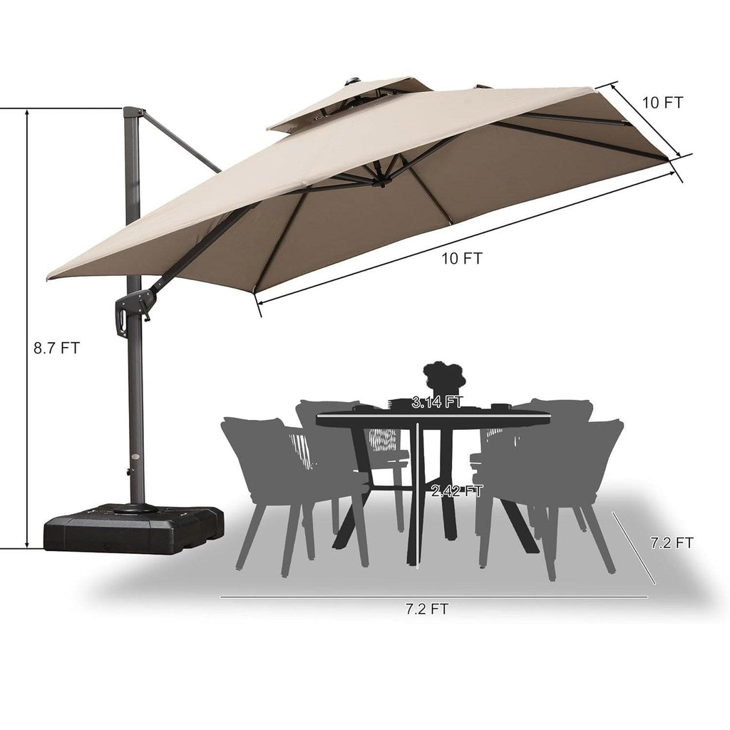 PURPLE LEAF Eco-friendly Fade Resistant Patio Umbrella High Quality Cantilever Umbrella
