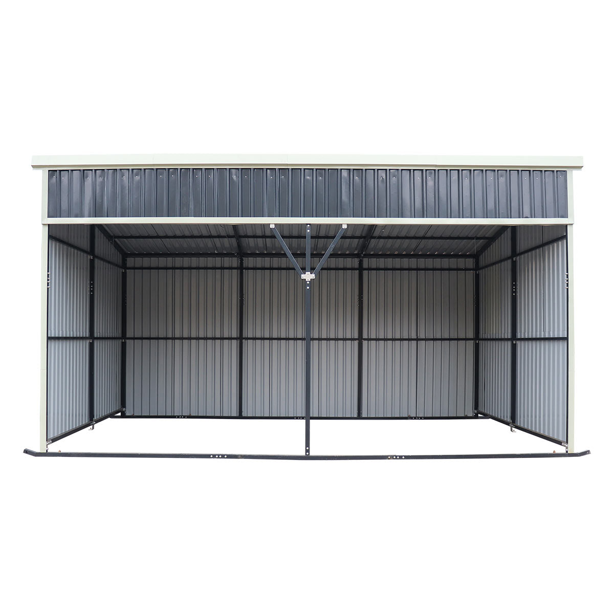 12' x 20' Horse Run-In Shed with Portable Skid Mount and Wide Front Opening for Livestock Shelter, Bolts & Nuts Assembling TMG-MSK1220