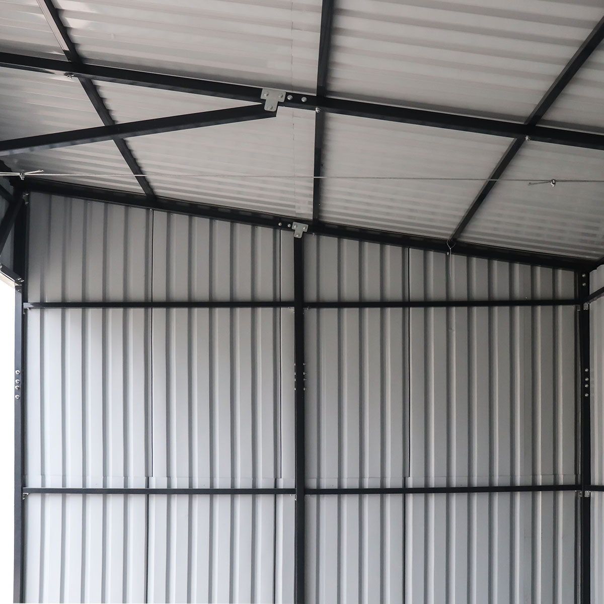 12' x 20' Horse Run-In Shed with Portable Skid Mount and Wide Front Opening for Livestock Shelter, Bolts & Nuts Assembling TMG-MSK1220