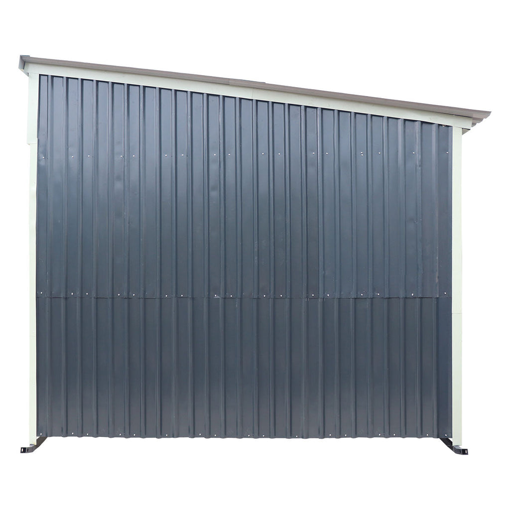 12’ x 27’ Horse Run-In Shed with Portable Skid Mount and Wide Front Opening for Livestock Shelter, Bolts & Nuts Assembling TMG-MSK1227