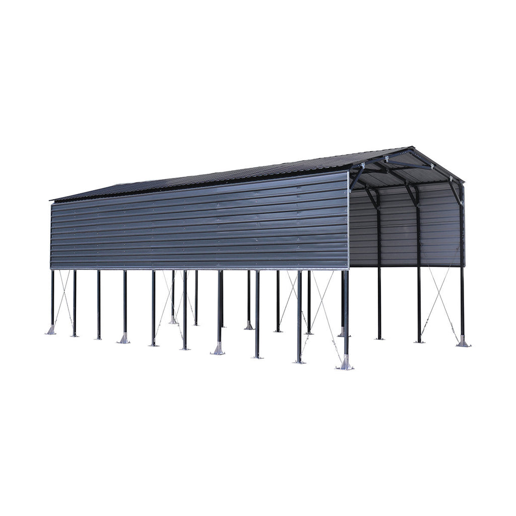 12' x 30' Metal Shed Boat Shelter, 12.3' Peak Height, 11' Clearance TMG-MSB1230