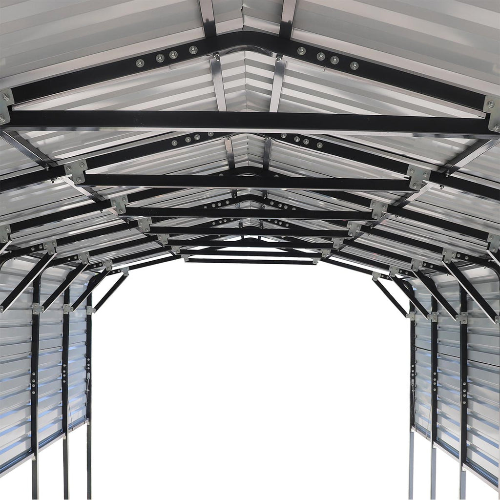 12' x 30' Metal Shed Boat Shelter, 12.3' Peak Height, 11' Clearance TMG-MSB1230