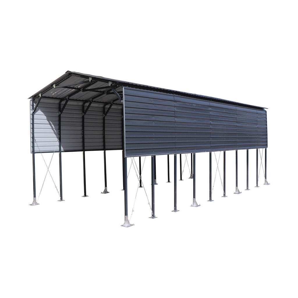 12' x 30' Metal Shed Boat Shelter, 12.3' Peak Height, 11' Clearance TMG-MSB1230