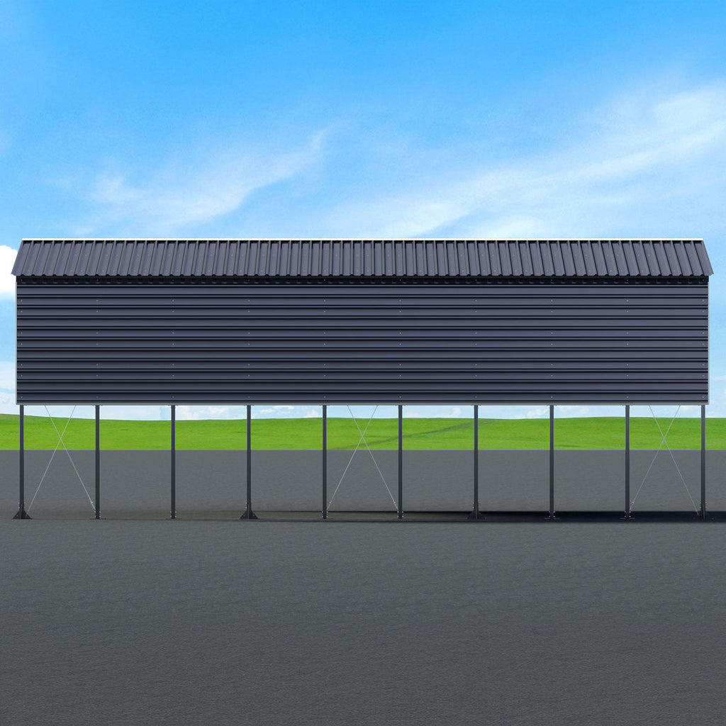12' x 30' Metal Shed Boat Shelter, 12.3' Peak Height, 11' Clearance TMG-MSB1230