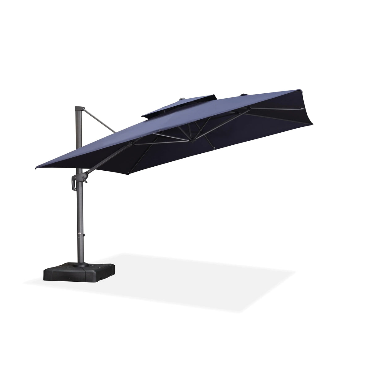PURPLE LEAF Cantilever Patio Umbrella Gray Pole Outdoor Umbrella with UV Protection