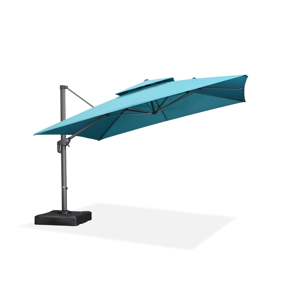 PURPLE LEAF Cantilever Patio Umbrella Gray Pole Outdoor Umbrella with UV Protection