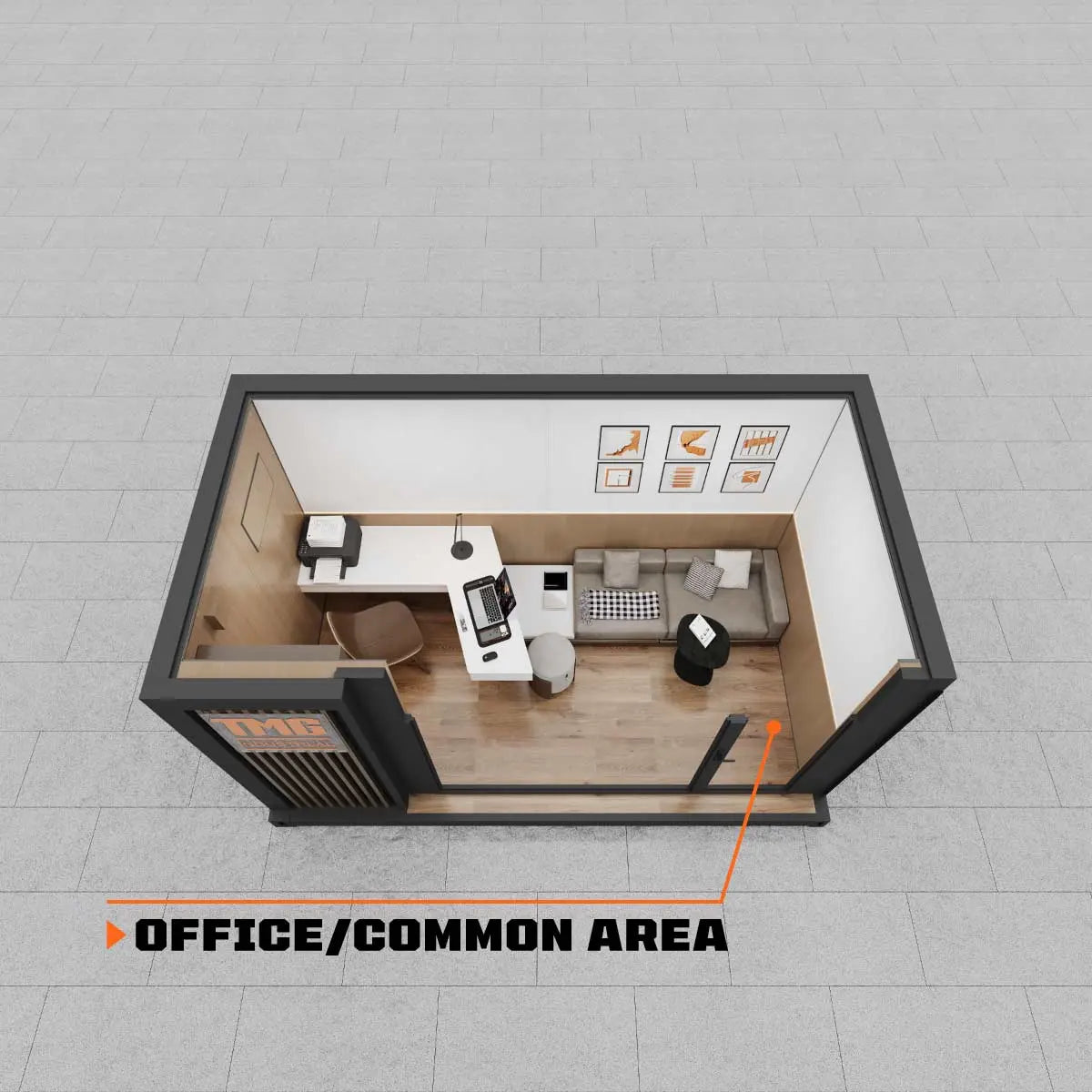 13' Custom Built Steel Container Office, 90 Sq-Ft Working Area, Super Heavy-Duty Galvanized Frame, High-Density Foam Insulation, TMG-SCO13