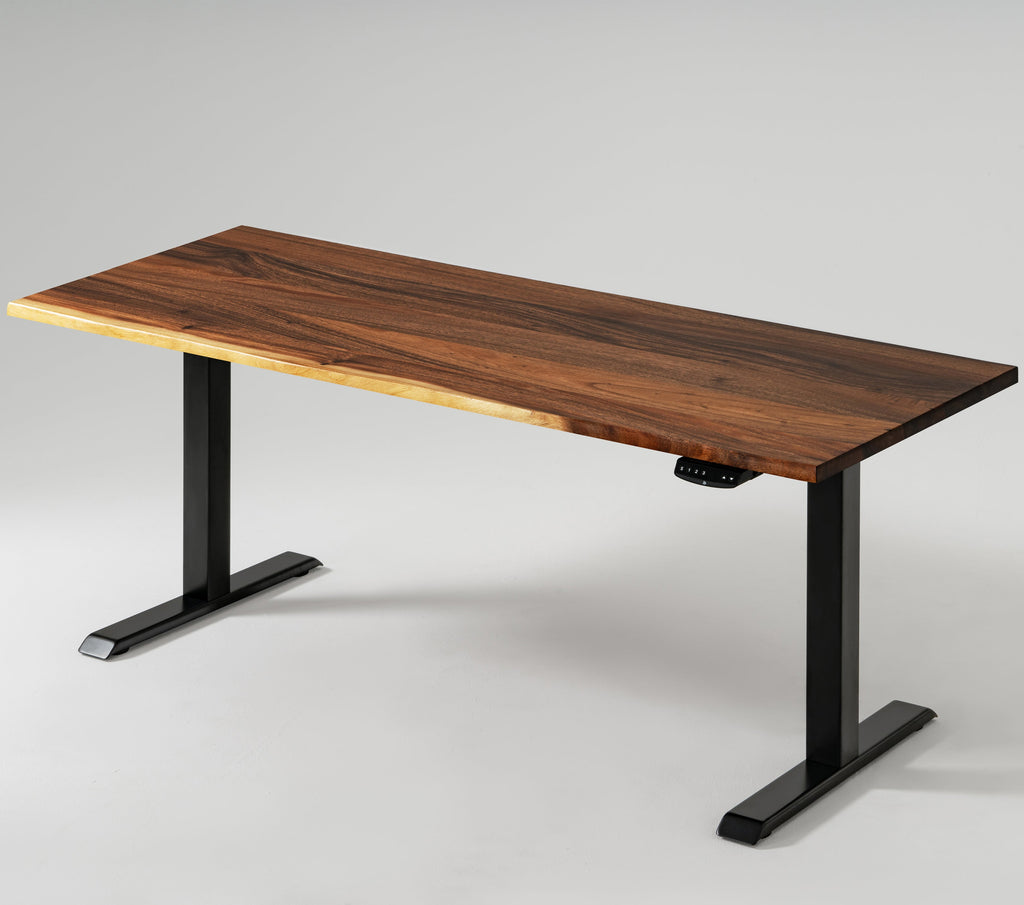 Elephant Desks - Height Adjustable Live Edge Standing Desk - Wavy Series (Solid Wood and A Live Edge)