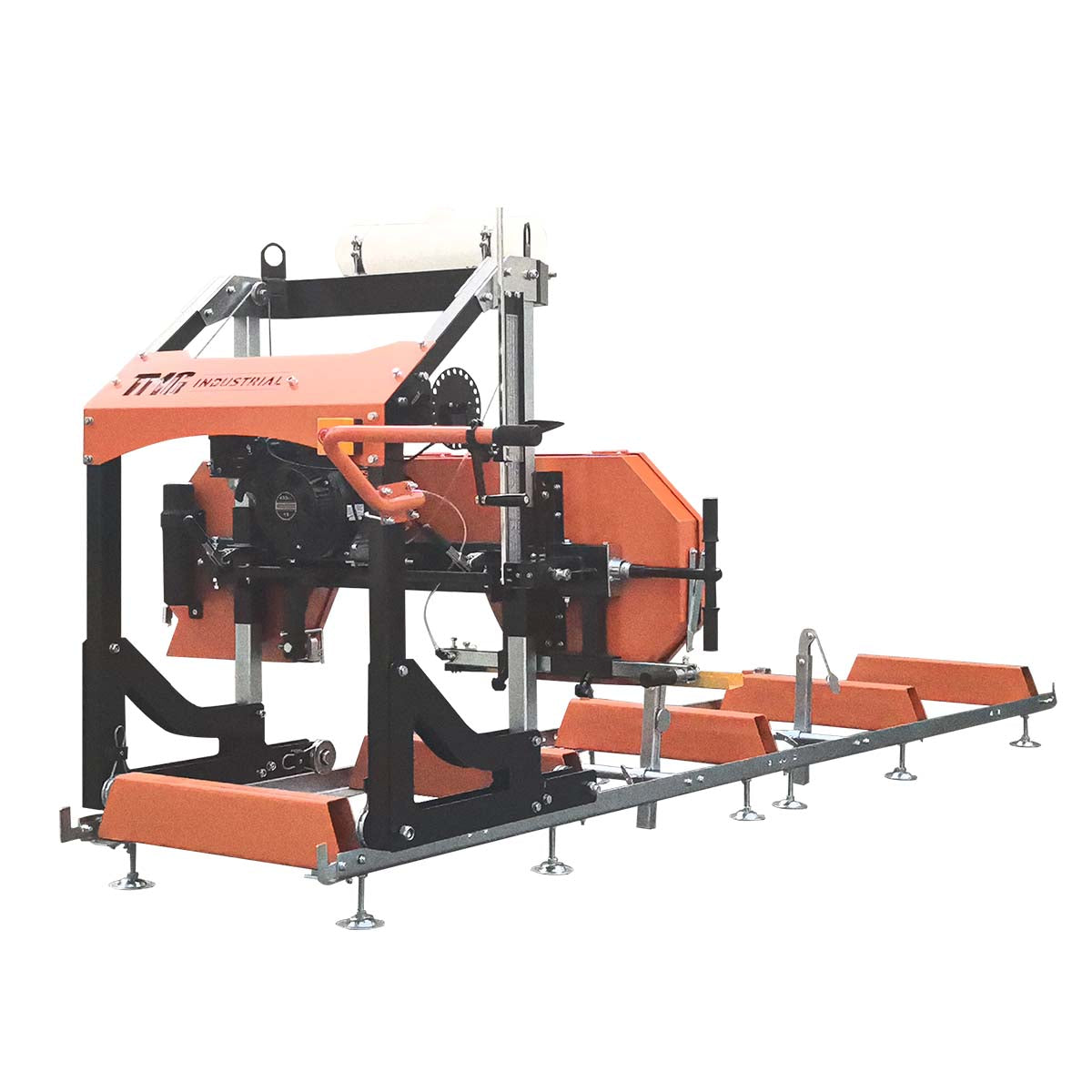27” Portable Sawmill, 10’ Log Length Capacity, 27” Log Diameter, 15 HP RATO-R420 Engine, 12-¾’ Track Length (Extensions Available), TMG-PSM27R