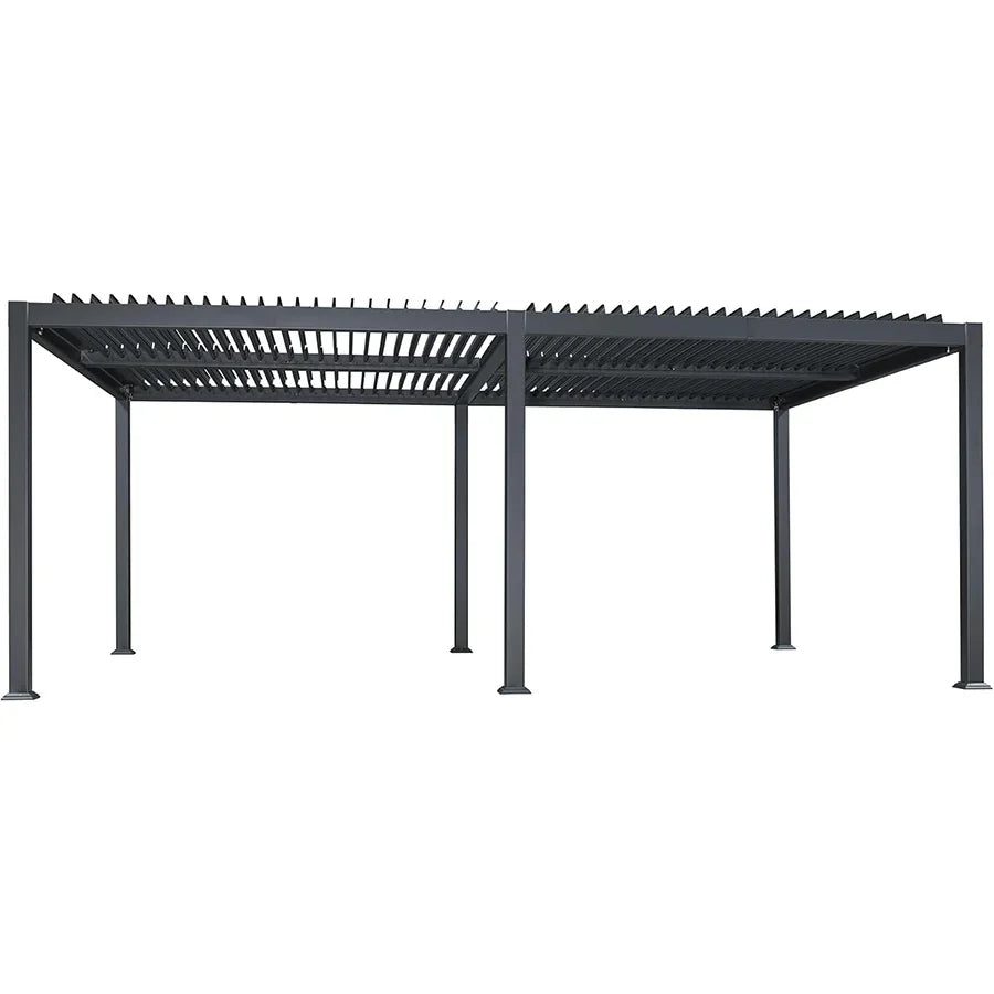 PURPLE LEAF Caesar Outdoor Louvered Pergola Patio Sun Shade Shelter with Adjustable Hardtop Patio Pergola Grey