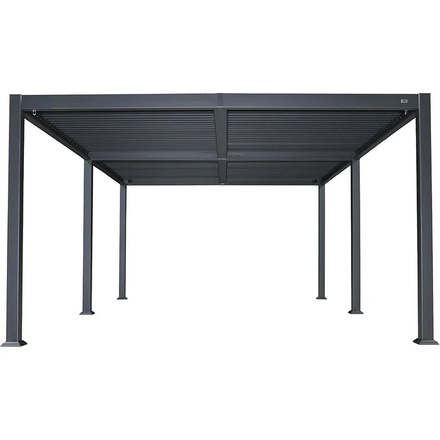 PURPLE LEAF Caesar Outdoor Louvered Pergola Patio Sun Shade Shelter with Adjustable Hardtop Patio Pergola Grey