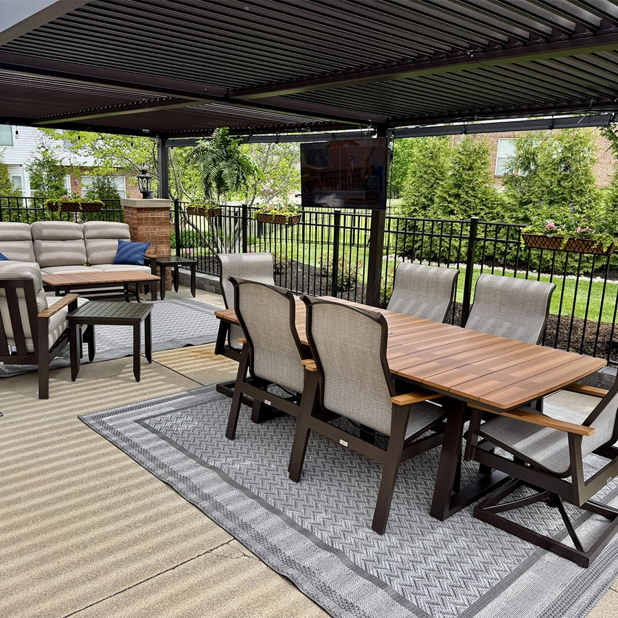 PURPLE LEAF Caesar Louvered Pergola Outdoor Adjustable Roof Modern Patio Aluminum Pergola for Deck Backyard Garden Hardtop Gazebo Bronze