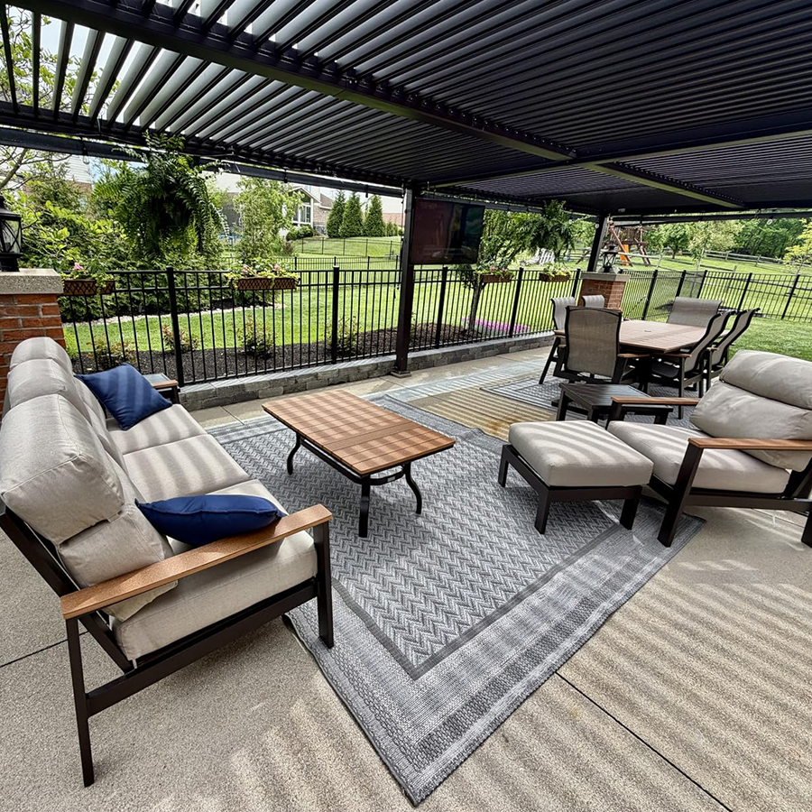 PURPLE LEAF Caesar Louvered Pergola Outdoor Adjustable Roof Modern Patio Aluminum Pergola for Deck Backyard Garden Hardtop Gazebo Bronze