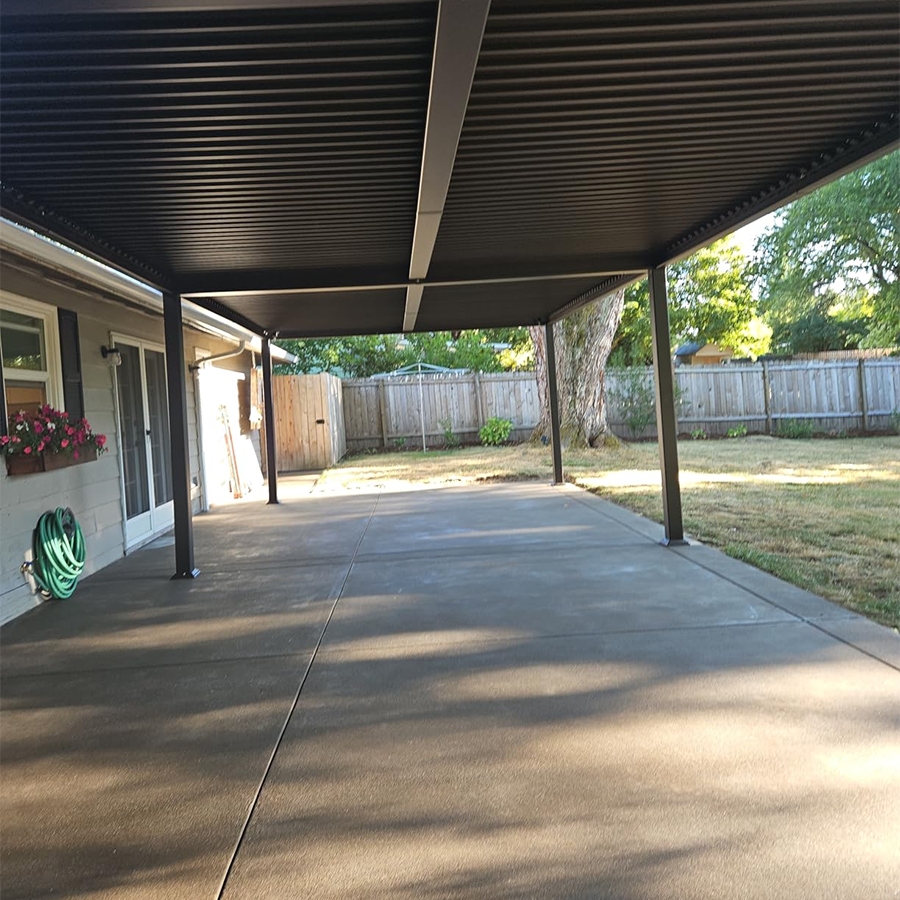 PURPLE LEAF Caesar Louvered Pergola Outdoor Adjustable Roof Modern Patio Aluminum Pergola for Deck Backyard Garden Hardtop Gazebo Bronze