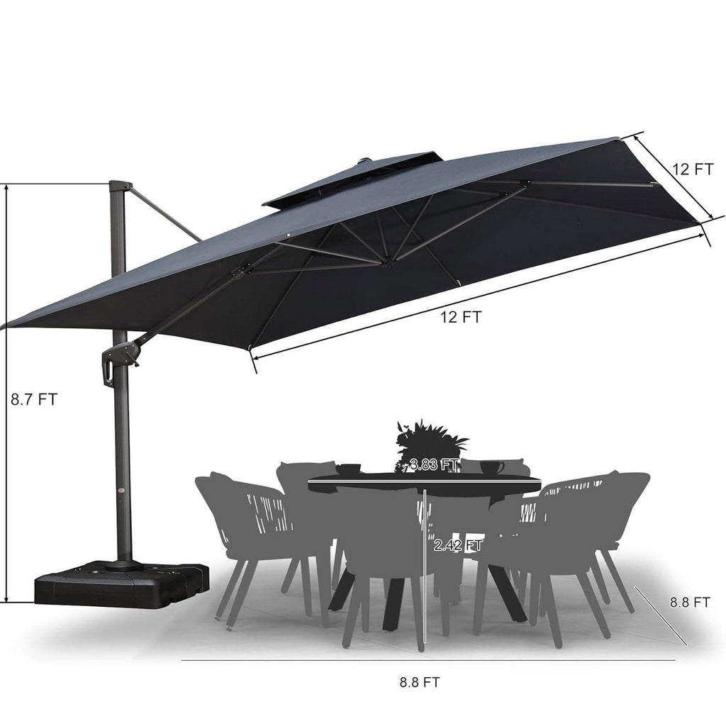 PURPLE LEAF Eco-friendly Fade Resistant Patio Umbrella High Quality Cantilever Umbrella