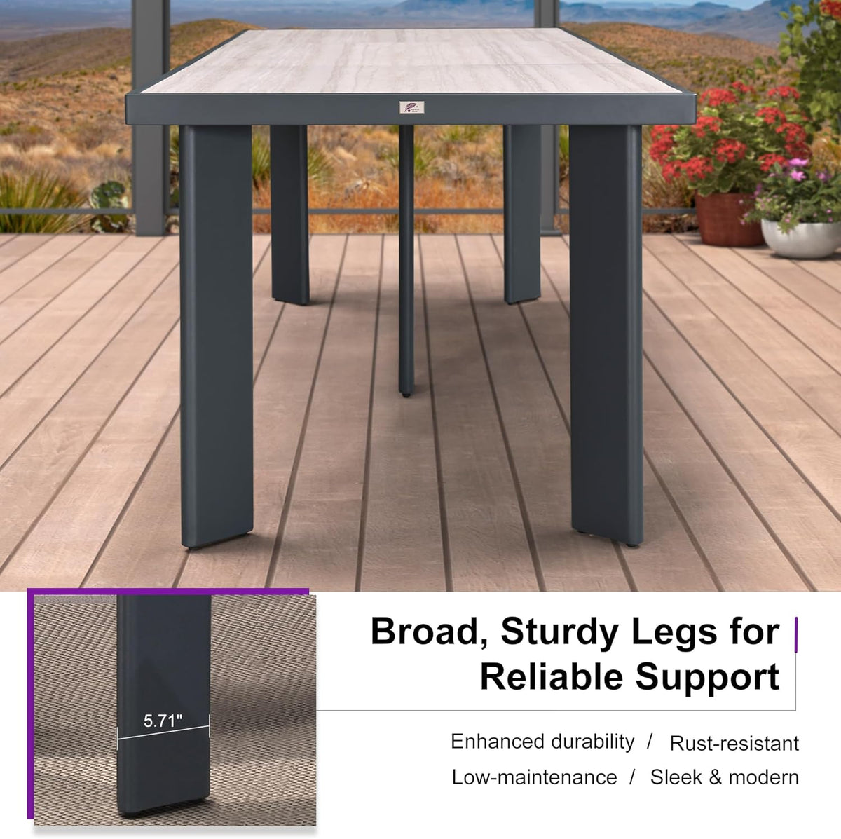 PURPLE LEAF 7 / 9 / 11 pcs Outdoor Dining Set Patio Dining Furniture for Lawn Backyard Deck Brown