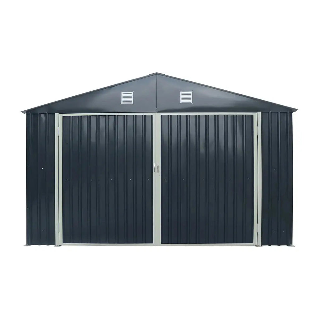 TMG Heavy Series™ 13' x 20' Metal Garage Shed with Double Front Doors and Side Entry Door, 8'6" Peak Height TMG-MS1320B