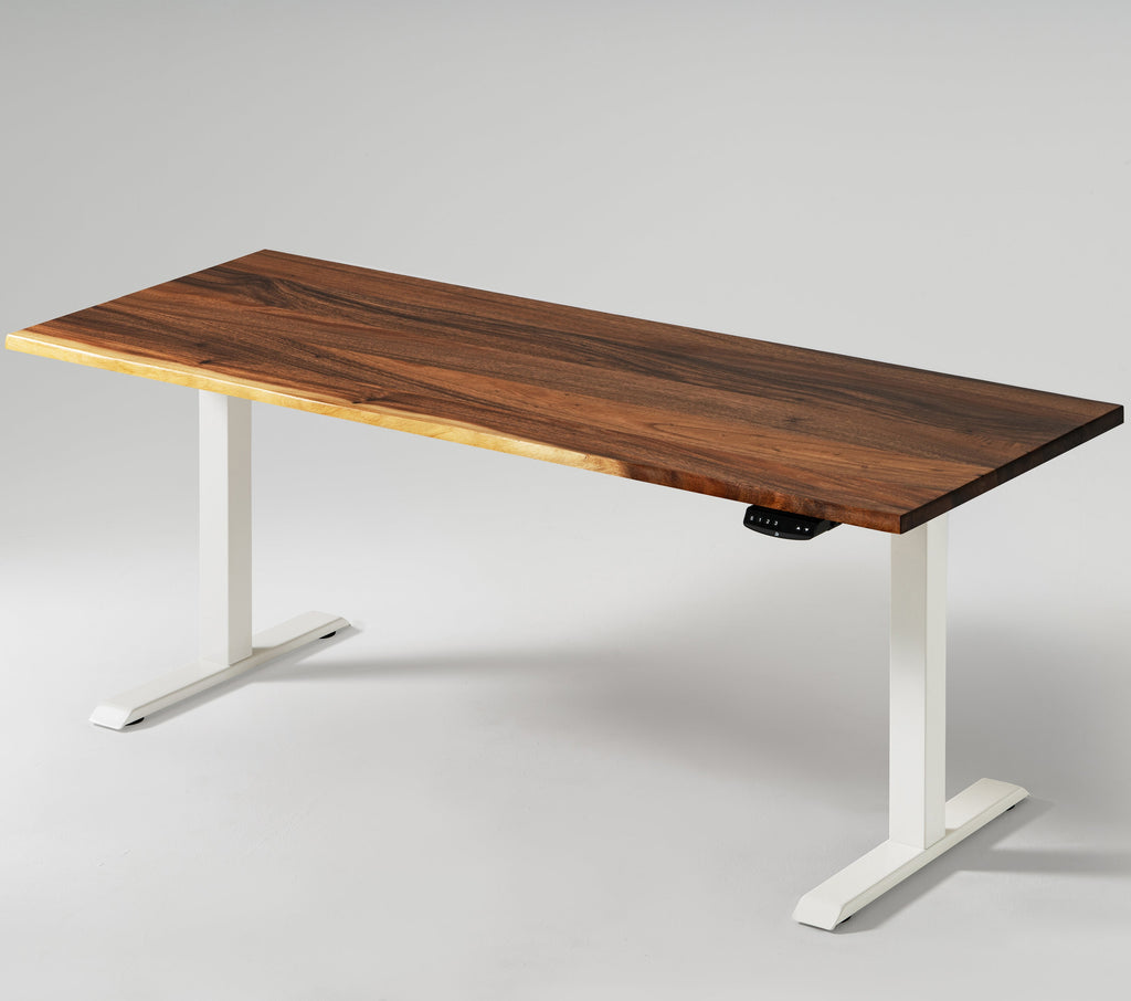 Elephant Desks - Height Adjustable Live Edge Standing Desk - Wavy Series (Solid Wood and A Live Edge)