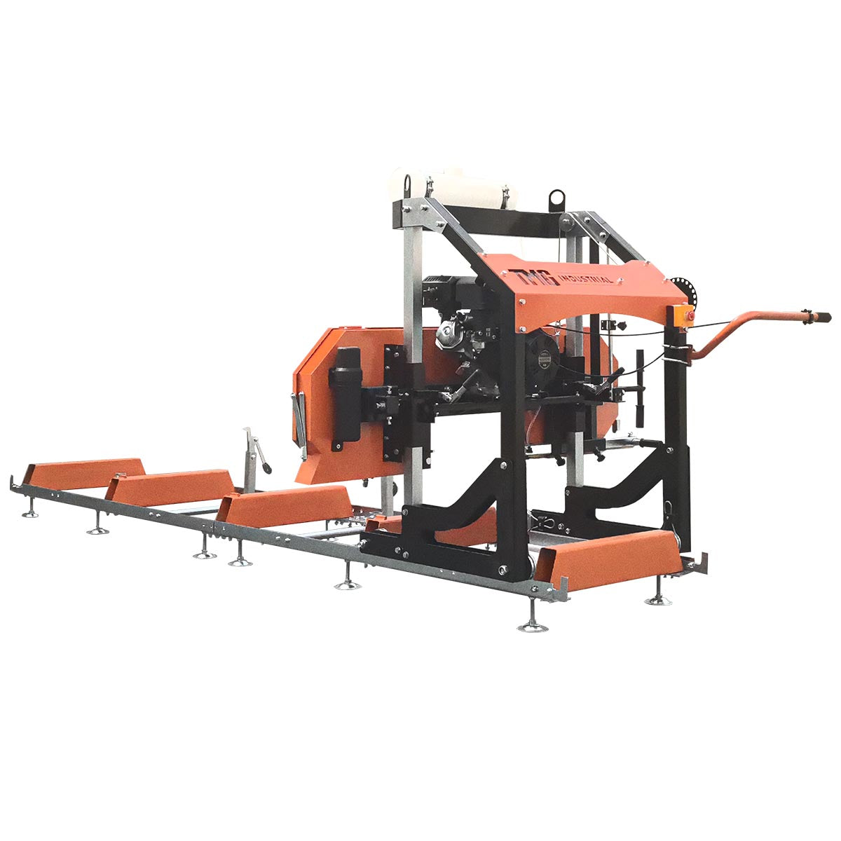27” Portable Sawmill, 10’ Log Length Capacity, 27” Log Diameter, 15 HP RATO-R420 Engine, 12-¾’ Track Length (Extensions Available), TMG-PSM27R