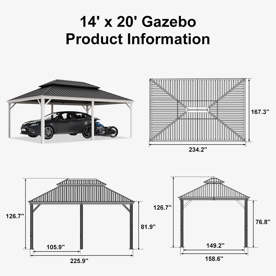 PURPLE LEAF White Metal Carport with Galvanized Steel Roof Aluminum Frame All-Weather Car Shelter