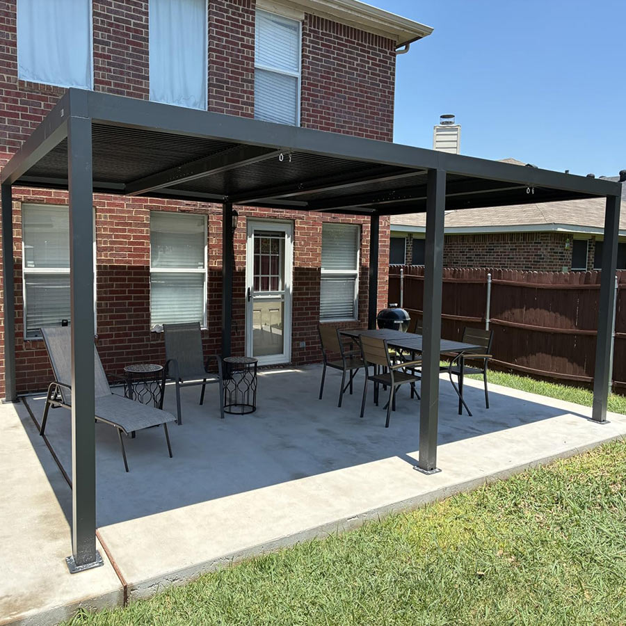 PURPLE LEAF Athena Louvered Pergola Outdoor Aluminum Pergola with Adjustable Roof for Deck Backyard Garden Hardtop Gazebo