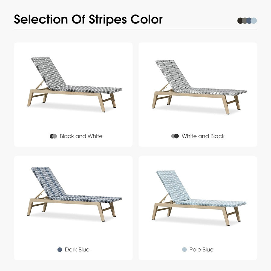 PURPLE LEAF Pool Oversized Lounge Chairs Rattan Aluminium Patio Chaise Lounge Outdoor Adjustable Recliner Finish Loungers Woven PE Sun Chairs for Poolside Deck Beach