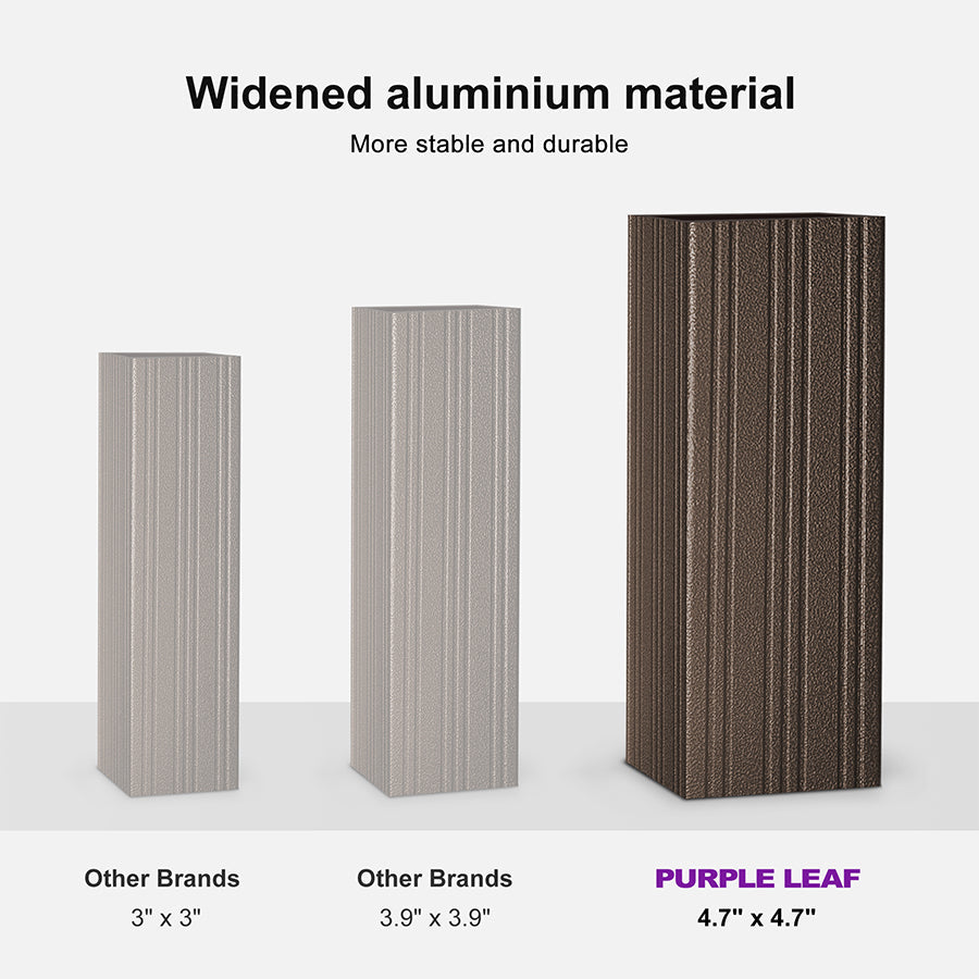 PURPLE LEAF Outdoor Hardtop Gazebo for Garden Bronze Double Roof Aluminum Frame Pavilion