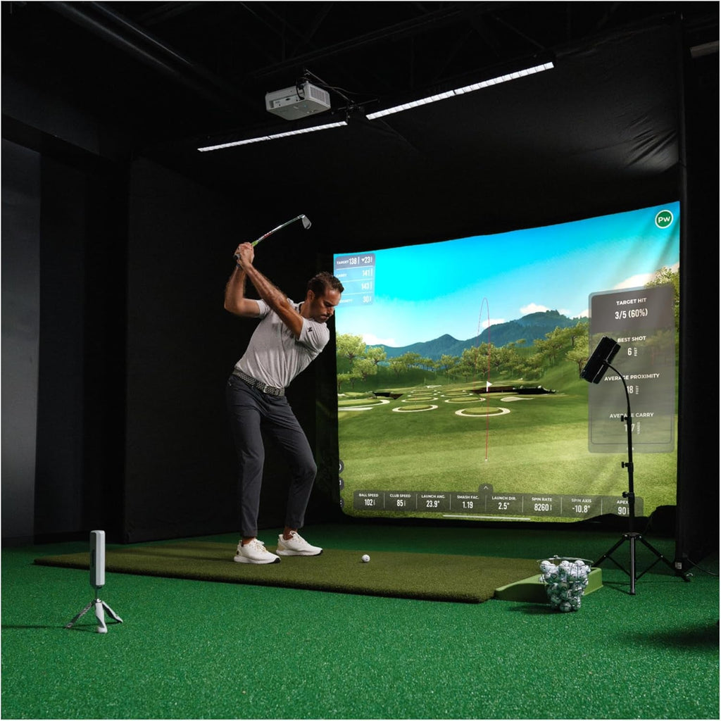 Golf Launch Monitor, Simulators for Home & Training, Mobile Launch Monitor for Golf Swing Analysis, Measures Spin Rate & Axis, Tracker & Swing Analyzer, Indoor Outdoor Use