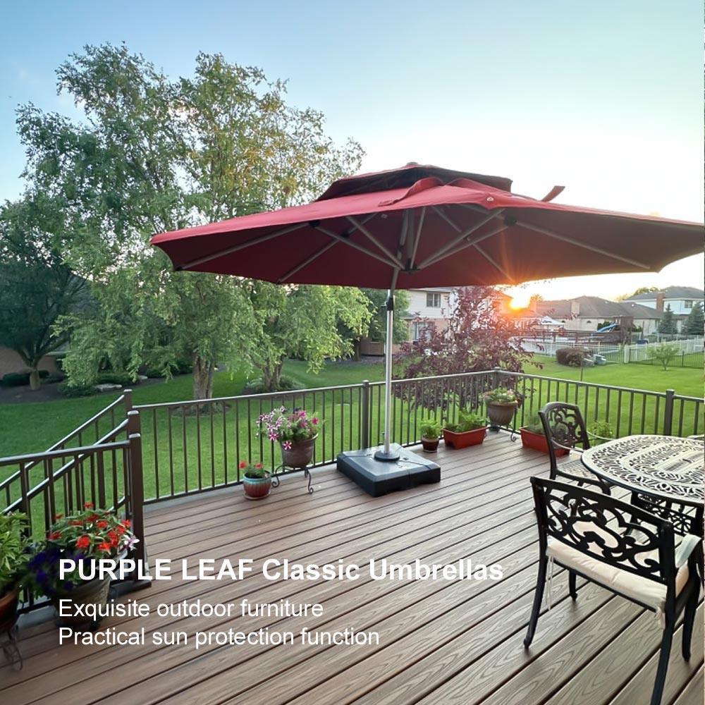 PURPLE LEAF Round Cantilever Patio Umbrella Heavy Duty Umbrella for Porch Garden Pool
